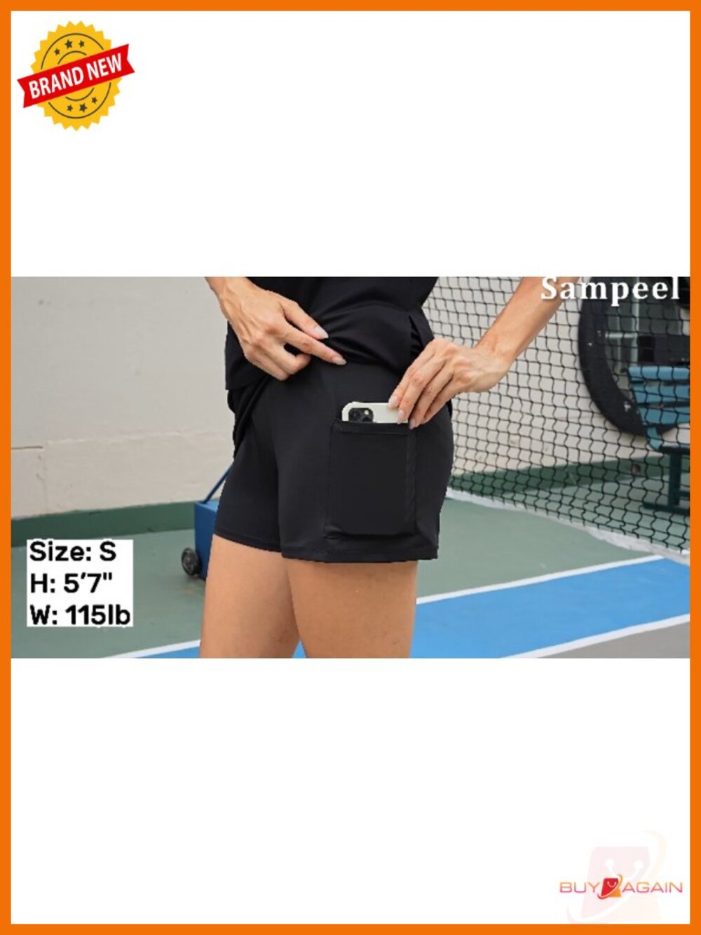 2 Piece Skirt Set Side Slit Top Tennis Skort Pockets Loungewear - Picture 6 of 6